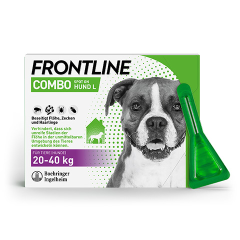 Die Produktabbildung von Frontline Combo für Hunde von 20 bis 40kg.