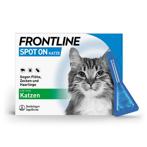 Eine Abbildung der Packung Frontline Katze.